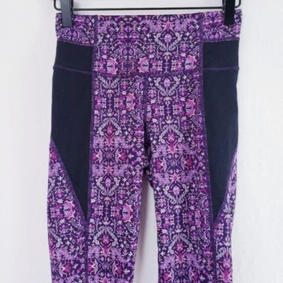 Athleta High Rise Tapestry‎ Chaturanga Legging Purple Drama Mandala Print Tights - Picture 6 of 12